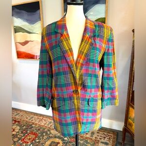 Vintage Liz Claiborne Multicolor Plaid Jacket